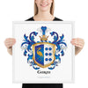 Garza Family Crest framed artprint
