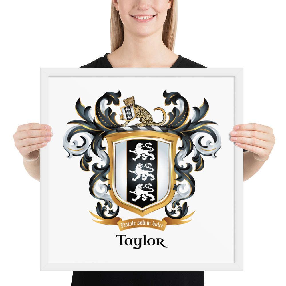 Taylor Family Crest framed artprint-Family Crests Store