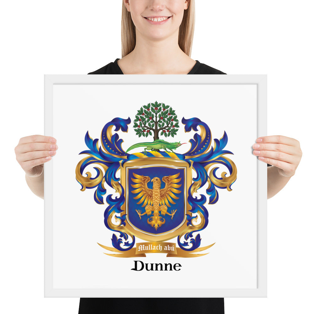 Dunne Family Crest framed artprint-Family Crests Store