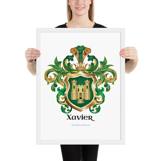 Xavier Family Crest framed artprint-Family Crests Store