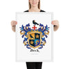 Beck Family Crest framed artprint
