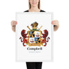 Campbell Family Crest  framed artprint - with lions