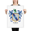 Cohen Family Crest framed artprint