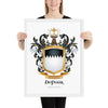 DePoar Family Crest framed artprint