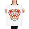 Fox Family Crest framed artprint - English origin