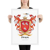 Heron Family Crest framed artprint