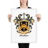 Hopkins Family Crest  framed artprint