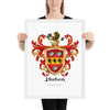 Hudson Family Crest framed artprint