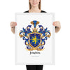 Jordan Family Crest framed artprint - English origin