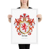 Leon Family Crest framed artprint