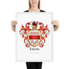 Lucas Family Crest framed artprint
