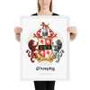Murphy Family Crest framed artprint - with lions