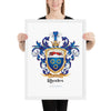 Rhodes Family Crest framed artprint