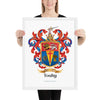 Touhy Family Crest framed artprint - with cross