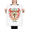 Touhy Family Crest framed artprint - with wolf