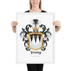 Young Family Crest framed artprint - English origin