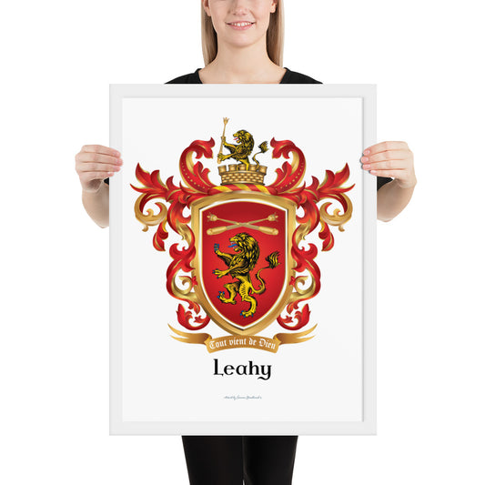 Leahy Family Crest framed artprint