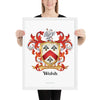 Walsh Family Crest framed artprint