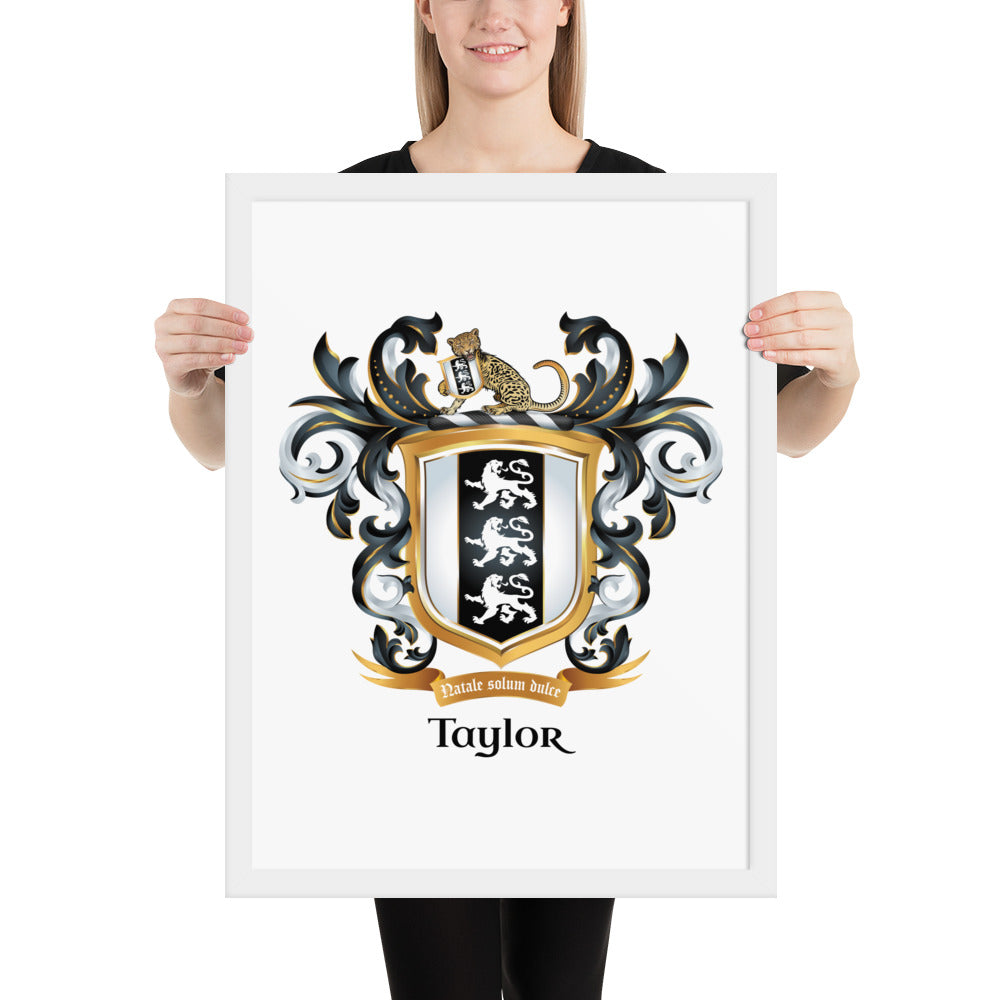 Taylor Family Crest framed artprint-Family Crests Store