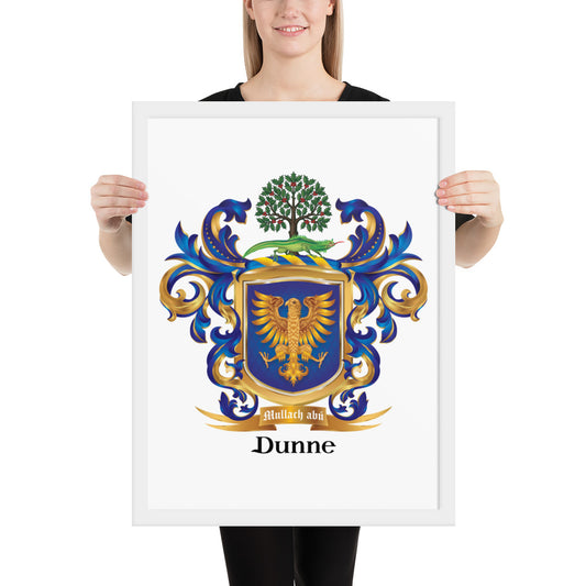 Dunne Family Crest framed artprint-Family Crests Store
