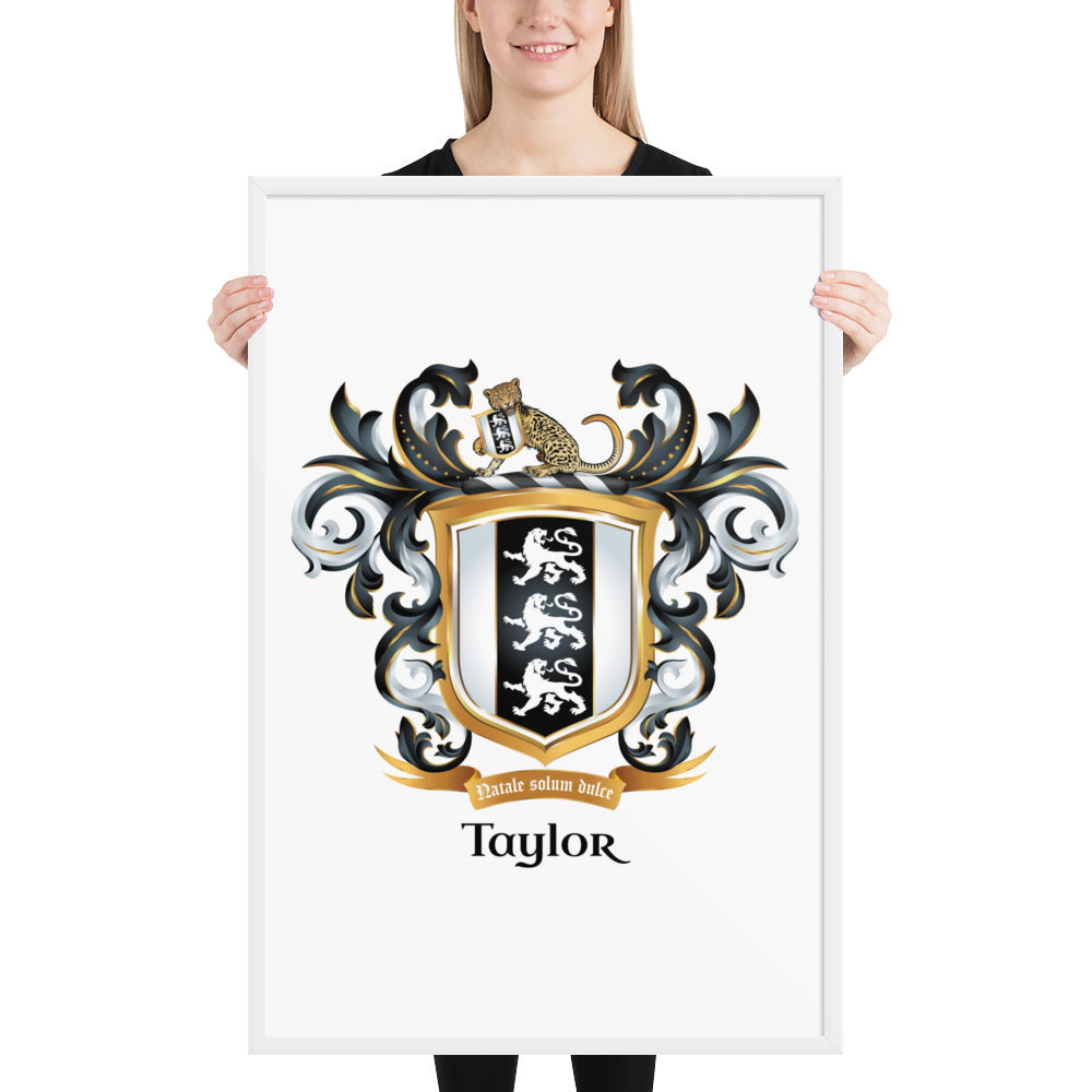 Taylor Family Crest framed artprint-Family Crests Store
