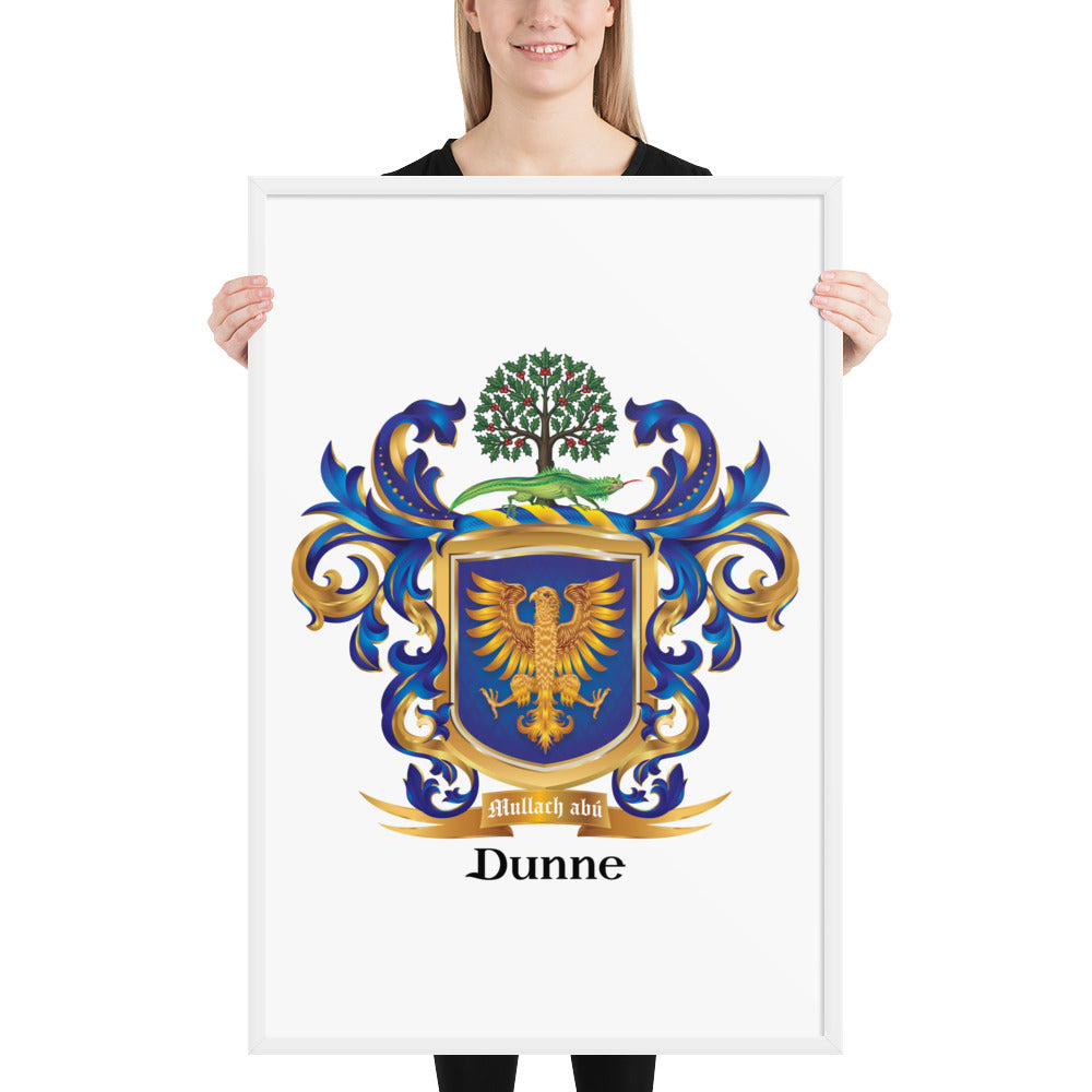 Dunne Family Crest framed artprint-Family Crests Store