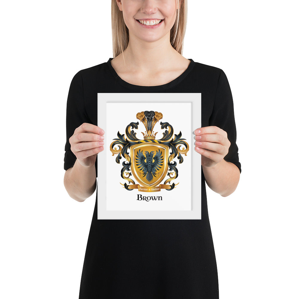 Brown Family Crest framed artprint-Family Crests Store