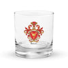 Adams Family Crest Rocks Glass