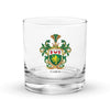 Carton Family Crest Rocks Glass