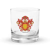 Chavez Family Crest rocks glass - the five keys