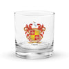 Cross Family Crest Rocks Glass