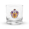 De Silva Family Crest Rocks Glass