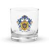 De Soto Family Crest Rocks Glass