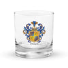Duran Family Crest Rocks Glass