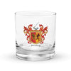 Heaney Family Crest Rocks Glass