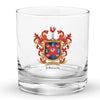 Johnson Family Crest Rocks Glass - English and Irish origin