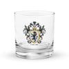 Lincoln Family Crest Rocks Glass