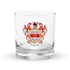 Lucas Family Crest Rocks Glass