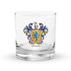 Mason Family Crest Rocks Glass - lion emblem