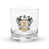 Mills Family Crest Rocks Glass