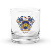 Robin Family Crest Rocks Glass