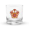 Romero Family Crest Rocks Glass