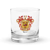 Rose Family Crest Rocks Glass