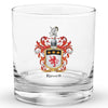 Russell Family Crest rocks glass - Bedford origin