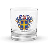 Shelton Family Crest Rocks Glass