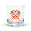 Widdup Family Crest Rocks Glass