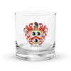 Mulligan Family Crest Rocks Glass – crown with lion's head