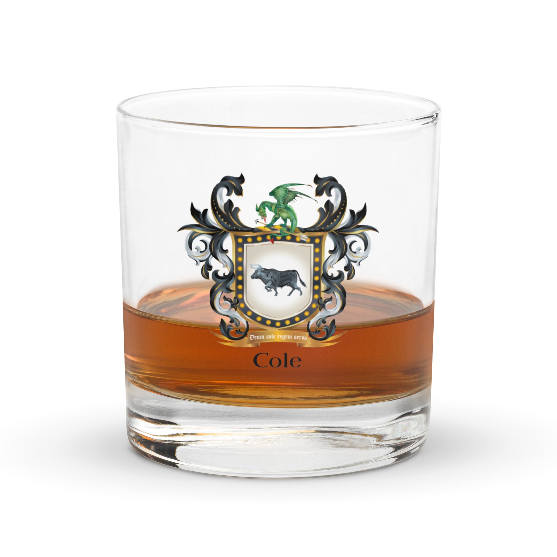 Cole Family Crest Rocks Glass-Family Crests Store