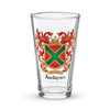 Andrews Family Crest beer glass