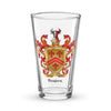 Barber Family Crest beer glass